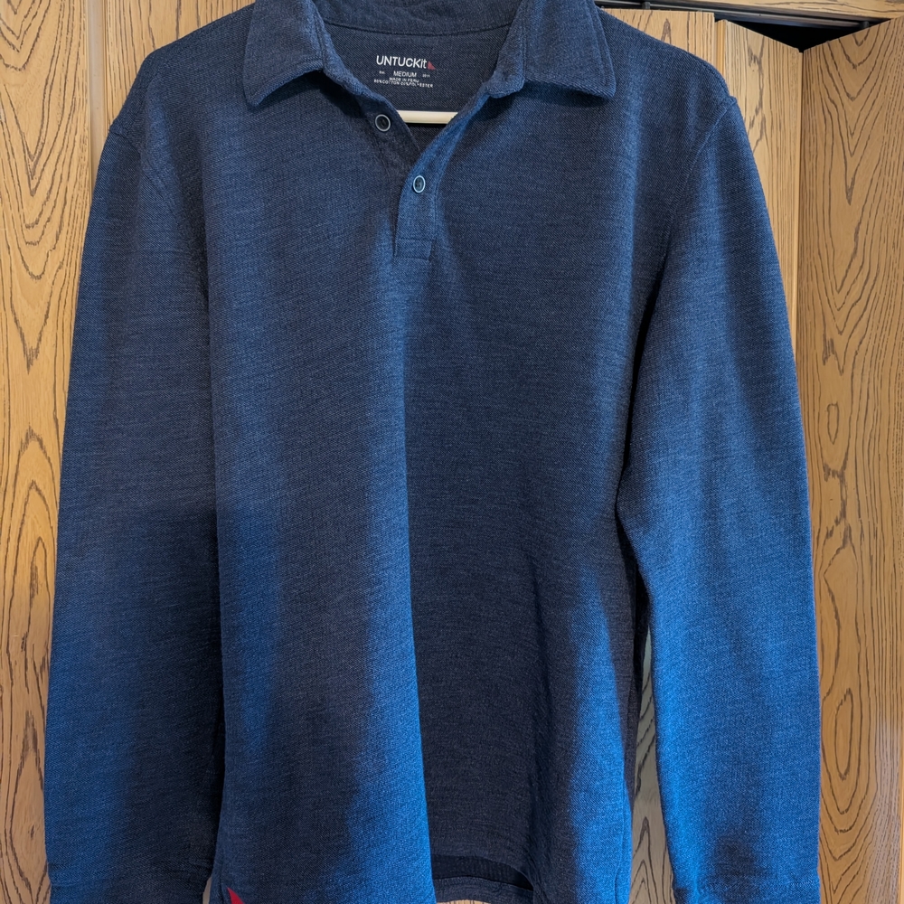 Men's UNTUCKit Long Sleeve Polo Shirt Size Medium